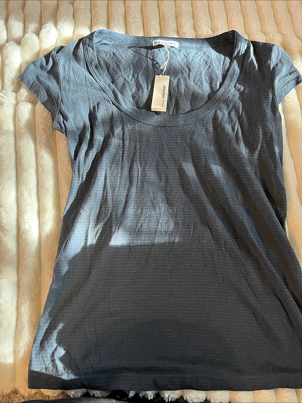 Standard James Perse Short Sleeve Tee in Black Size 2 NWT